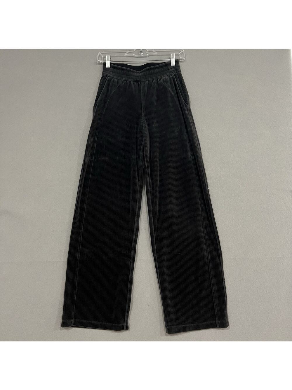Lululemon Pants Size 2 Black Scuba Mid Rise Wide Leg Velvet Cord Baggy Y2K